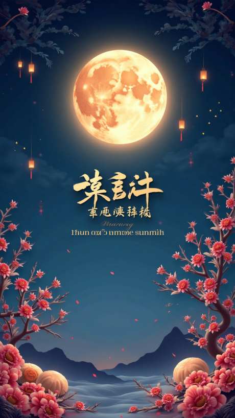 中秋节海报_AI图片下载_euler采样_864X1536像素-节日,海报,中秋节-作品编号:2025060217012097-志设-zs9.com