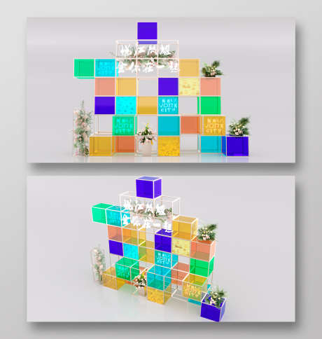 镭射合影打卡DP点_源文件下载_C4D格式_1920X2019像素-镭射美陈,合影点,美陈-作品编号:2025060308395472-志设-zs9.com