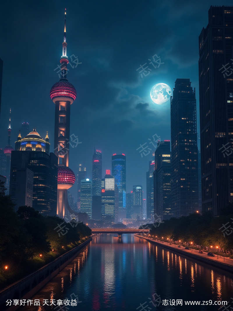 城市的夜景