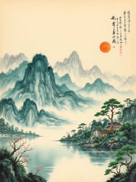 水墨山水国画_AI图片下载_euler采样_960X1280像素-中国风,国画,山水画-作品编号:2025060409089807-志设-zs9.com