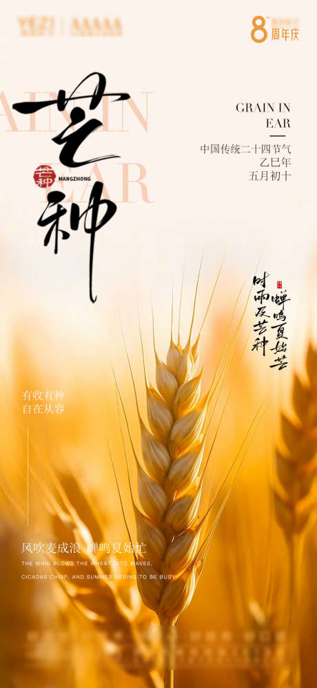 芒种节气海报_源文件下载_PSD格式_1080X2340像素-节气,芒种,麦穗-作品编号:2025060410353938-志设-zs9.com
