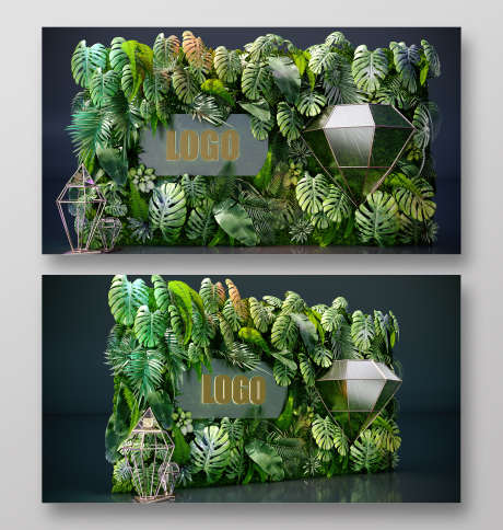 发布会森系植物签到墙打卡合影DP点_源文件下载_C4D格式_1920X2019像素-打卡点,合影点,签到墙-作品编号:2025060411198655-源文件库-ywjfx.cn