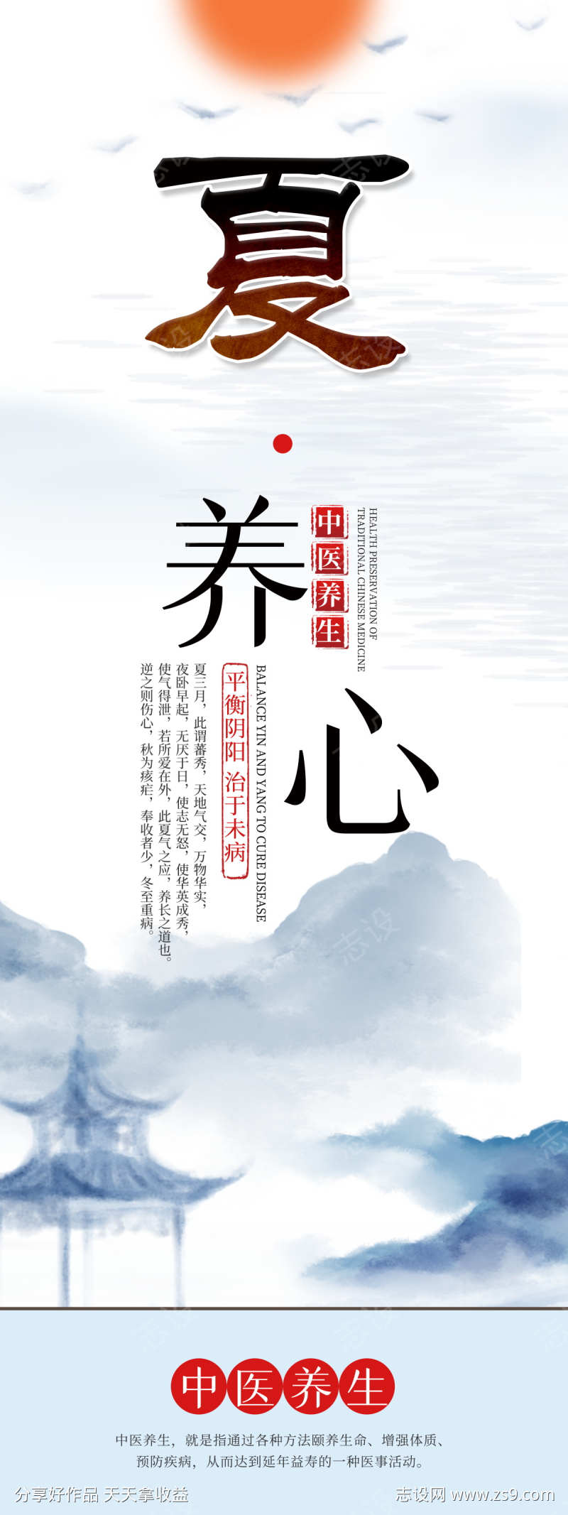 中医养生展板海报