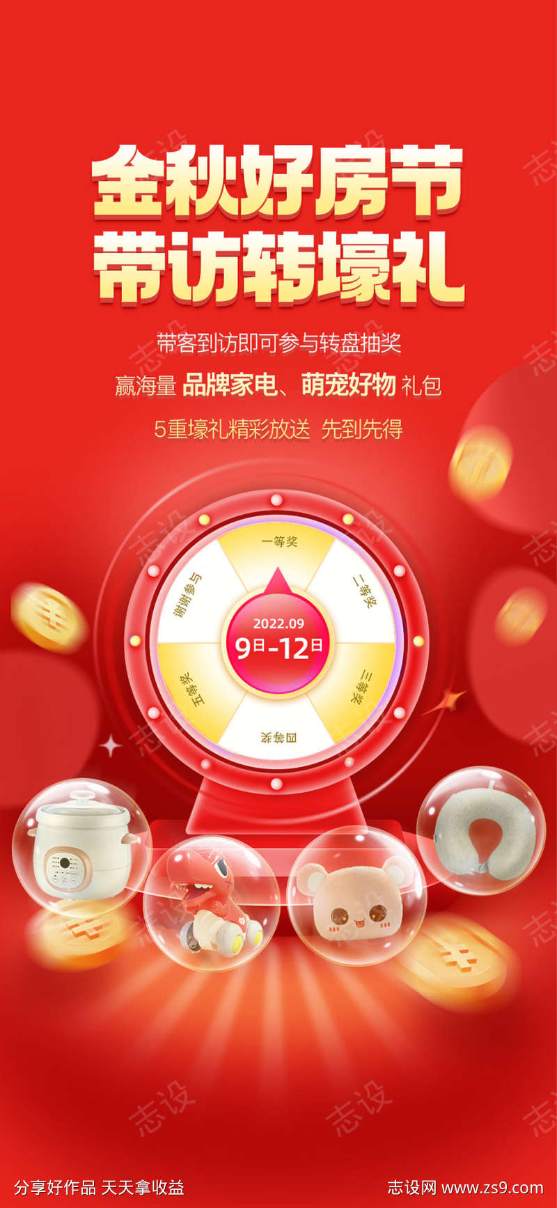 购房转盘抽奖海报