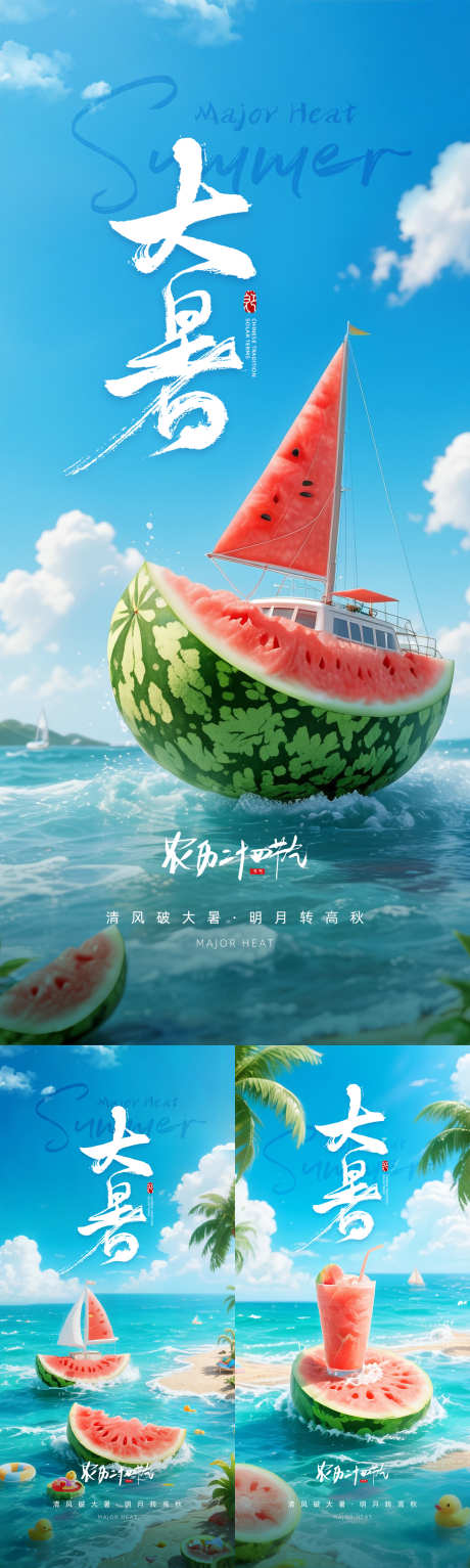 大暑海报西瓜_源文件下载_PSD格式_1080X2400像素-地产,西瓜,海洋-作品编号:2025060517105646-志设-zs9.com