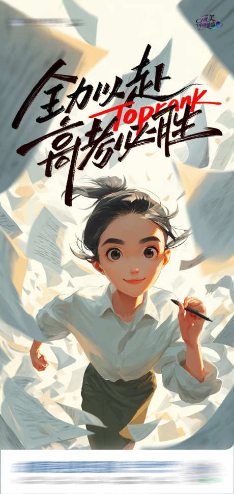 高考全力以赴高考必胜创意海报_源文件下载_PSD格式_752X1584像素-动漫,插画,学生-作品编号:2025060617285978-志设-zs9.com