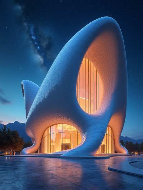 未来主义椭圆形建筑_AI图片下载_euler采样_960X1280像素-玻璃,星空,椭圆形-作品编号:2025060714242010-志设-zs9.com