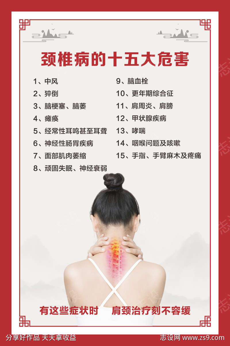 颈椎病危害海报素材