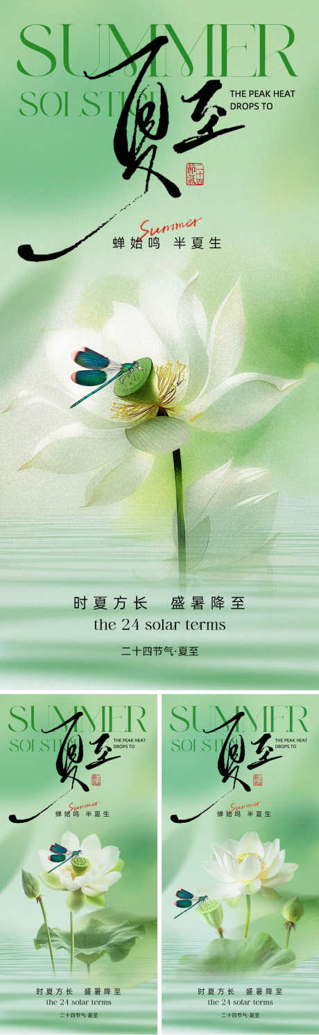 夏至荷花海报_源文件下载_PSD格式_1500X4870像素-蜻蜓,荷叶,荷花-作品编号:2025060908584089-志设-zs9.com