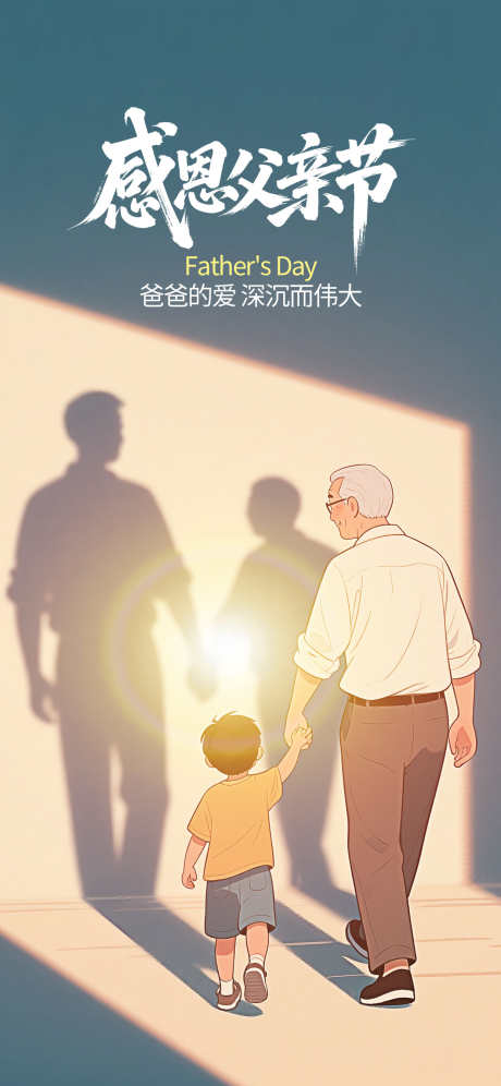 父亲节海报_源文件下载_PSD格式_1242X2688像素-插画,父子,父亲节-作品编号:2025060914209100-志设-zs9.com