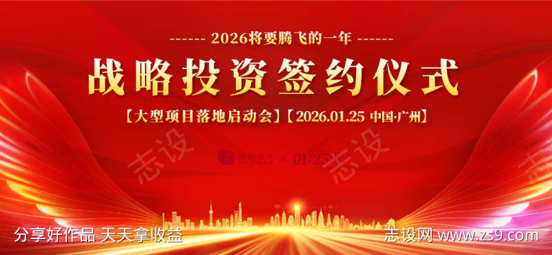 战略投资签约仪式活动展板