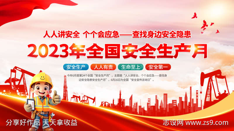 2025年安全生产月活动主题展板