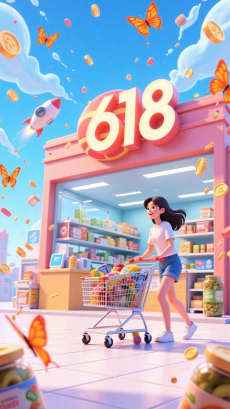 电商618海报_AI图片下载_euler采样_864X1536像素-购物,促销,618-作品编号:2025061111045885-志设-zs9.com