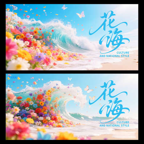 梦幻花海潮流主视觉_源文件下载_PSD格式_5000X2500像素-清新,浪花,海浪-作品编号:2025061114159481-源文件库-ywjfx.cn