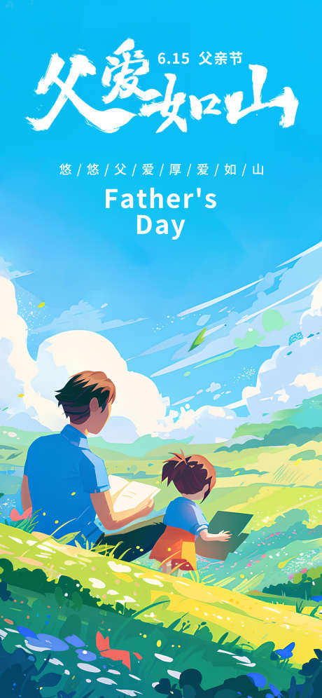 父亲节海报_源文件下载_PSD格式_1242X2688像素-温馨,父爱如山,亲子-作品编号:2025061117069277-志设-zs9.com