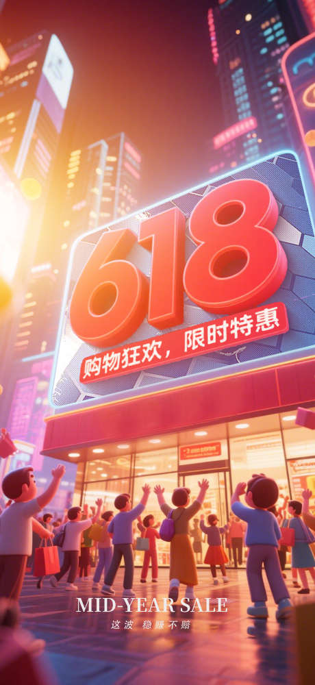 618年中购物节海报_源文件下载_PSD格式_1772X3852像素-促销,购物节,预售-作品编号:2025061209074092-志设-zs9.com