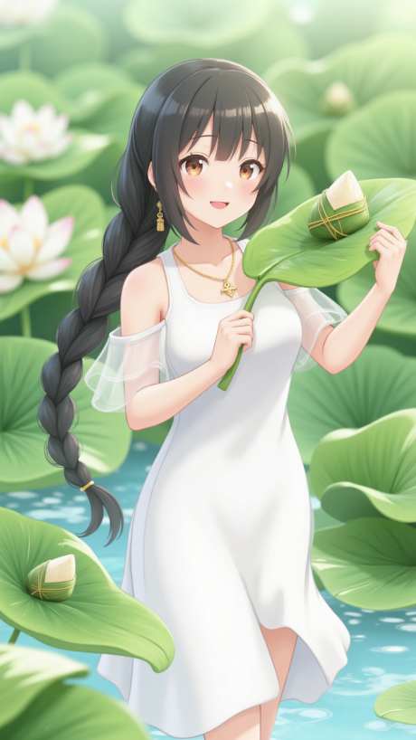 一起的夏天_AI图片下载_euler采样_864X1536像素-夏日,荷叶,少女-作品编号:2025061213371627-志设-zs9.com