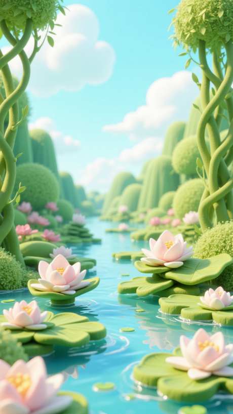 清新夏日荷花_AI图片下载_euler采样_864X1536像素-清凉,景色,荷花-作品编号:2025061213379527-志设-zs9.com