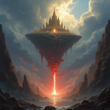 神话崩塌坠落的天堂岛_AI图片下载_euler采样_1024X1024像素-飞兽,雷暴,神光-作品编号:2025061308356776-志˰设˒网