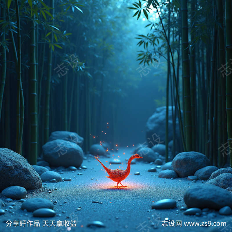数字幽灵赛博禅意庭院