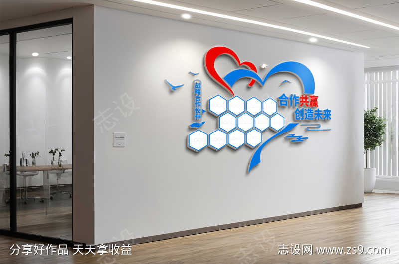 合作共赢创造未来企业战略合作伙伴文化墙