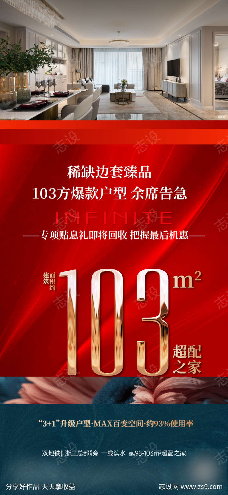 地产户型稀缺卖压海报