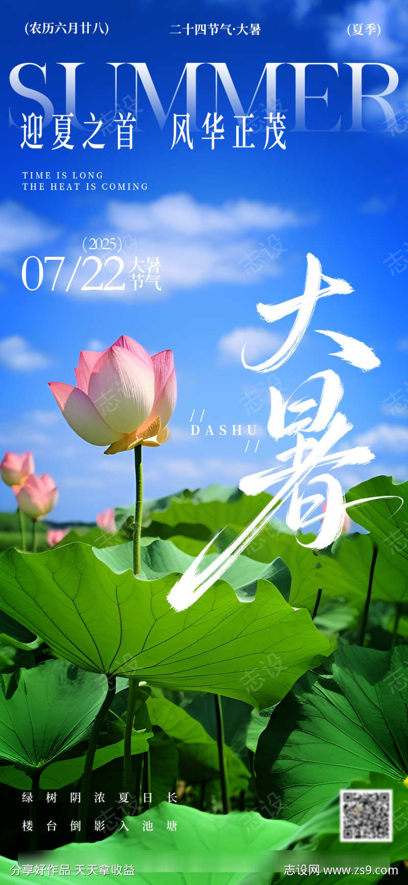 夏季清爽24节气之大暑海报
