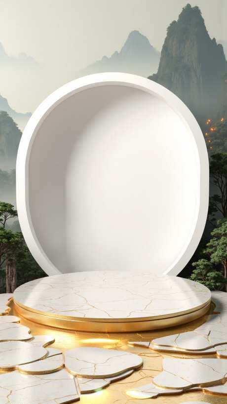创意山水电商产品展台背景_AI图片下载_euler采样_864X1536像素-山水,中国风,展台-作品编号:2025061808532137-素材库-www.sucai1.cn