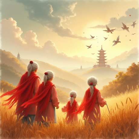 薪火相传温情插画风_AI图片下载_euler采样_1024X1024像素-薪火,相传,温情-作品编号:2025061913242766-素材库-www.sucai1.cn