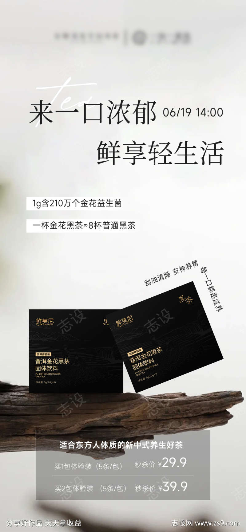 黑茶茶饮产品海报