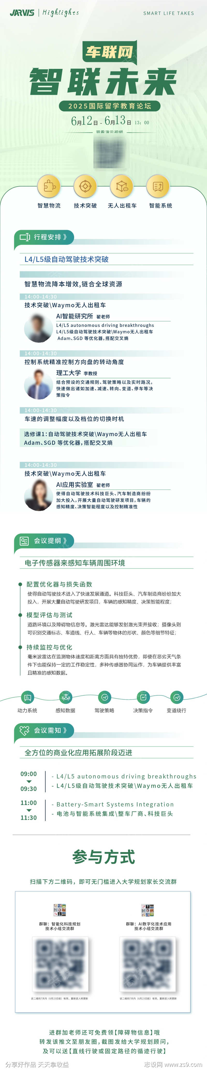 浅色会议邀请函流程长图