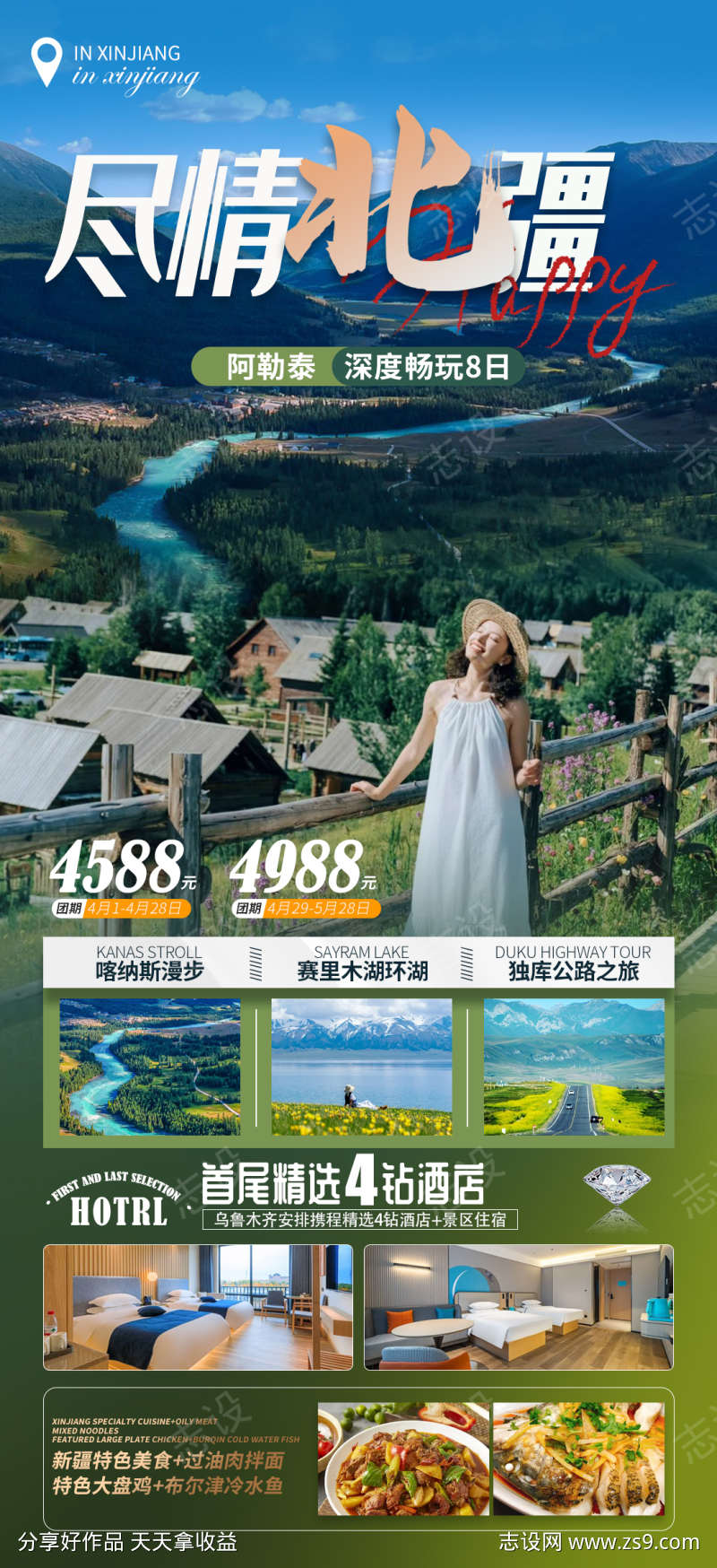 尽情北疆伊犁旅游海报