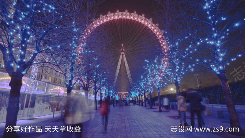游乐场摩天轮延时