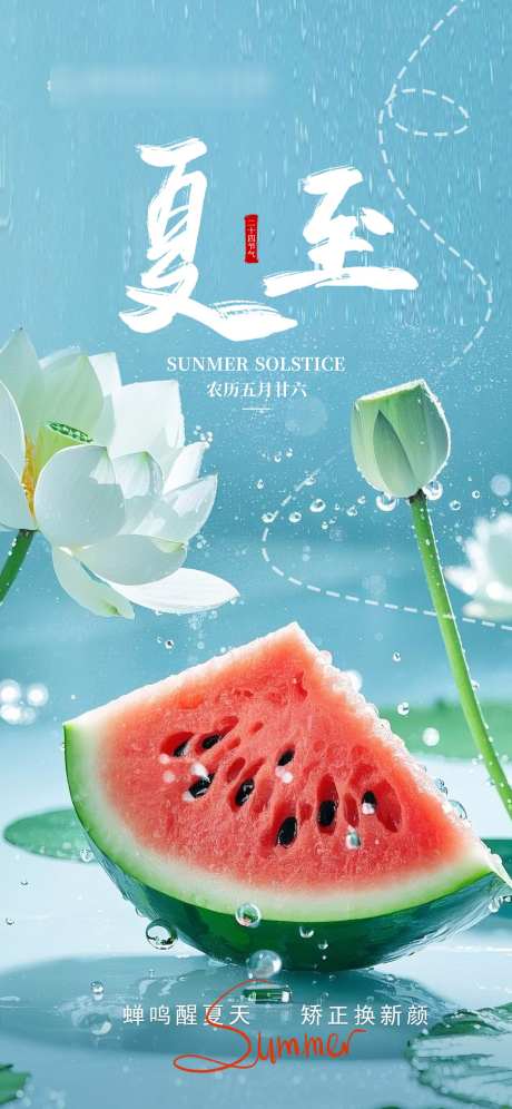 夏至节气海报_源文件下载_PSD格式_1242X2688像素-节气,西瓜,花朵-作品编号:2025062215104940-志设-zs9.com