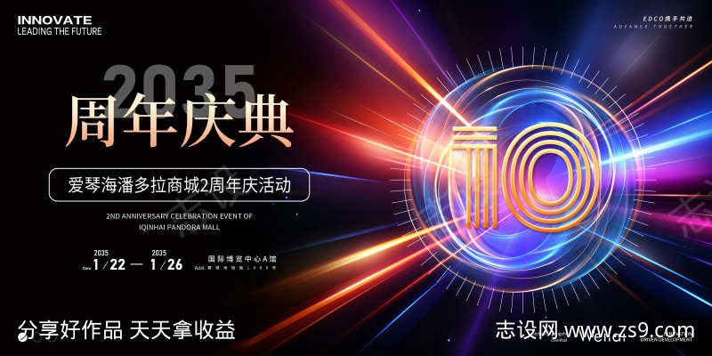 购物中心周年庆展板