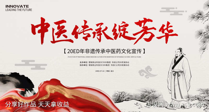 非遗中医传承展板