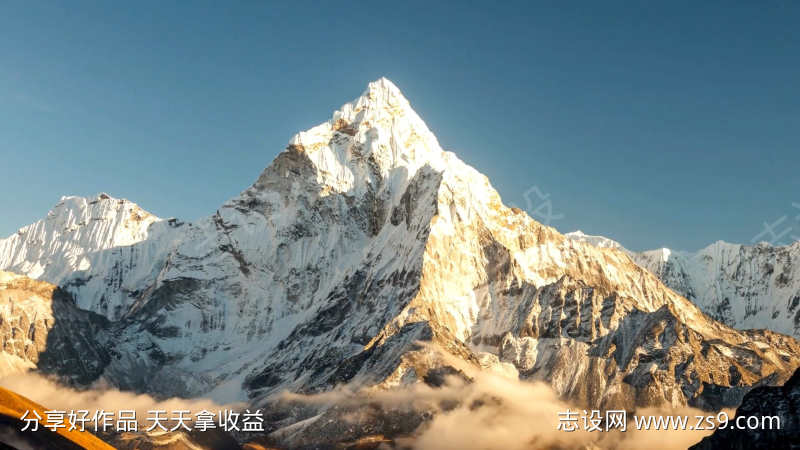 延时拍摄唯美雪山