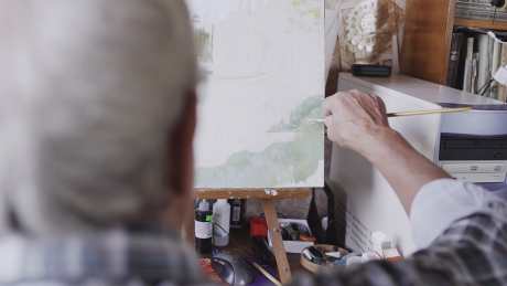 外国老人画画_视频素材下载_MP4格式_1920X1080像素-画画,国外,老人-作品编号:2025062315219624-志˙设′网