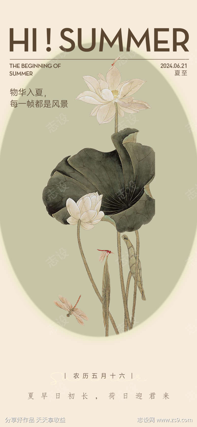 夏至节气海报图