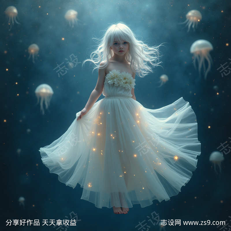 海底中女孩