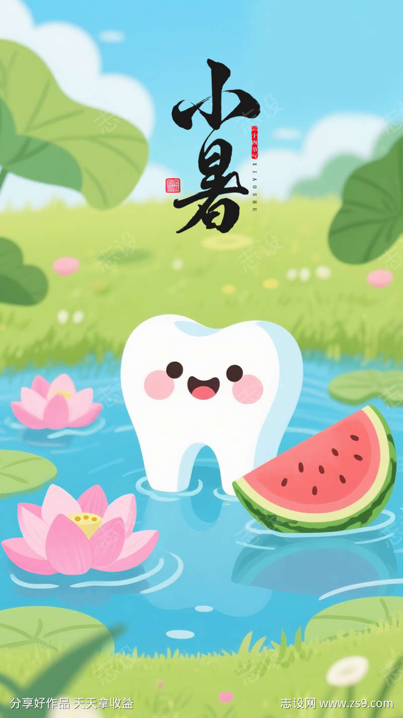 口腔小暑节日宣传海报