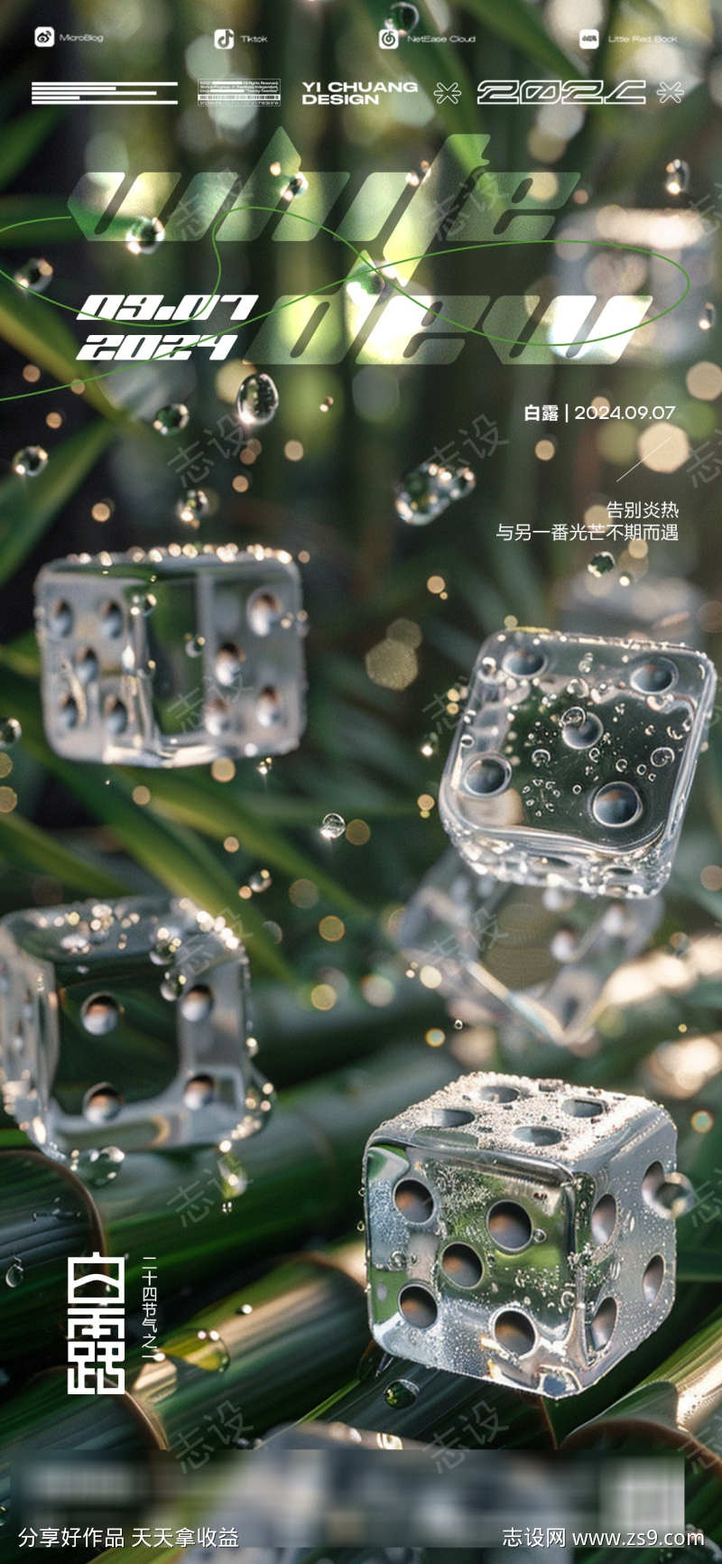 酒吧白露冰块海报