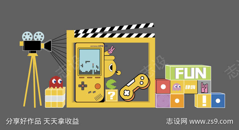 复古游戏机美陈堆头