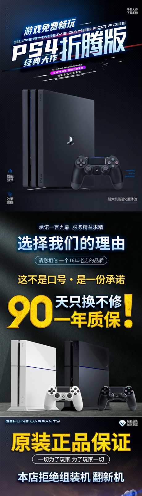 PS4游戏主机详情页_源文件下载_PSD格式_790X15000像素-售后保障,多套餐,海量游戏-作品编号:2025062710115111-志设-zs9.com