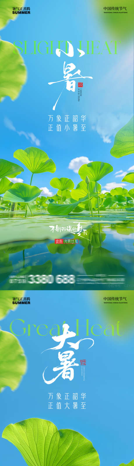 小暑大暑荷花荷叶蜻蜓池塘夏季清新蓝天阳光_源文件下载_PSD格式_1500X6500像素-莲蓬,简约,阳光-作品编号:2025062714589339-志设-zs9.com