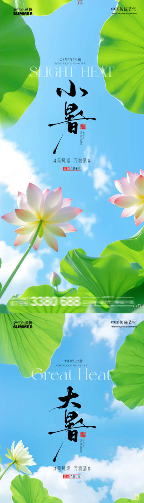 小暑大暑荷花荷叶蜻蜓池塘夏季清新蓝天阳光_源文件下载_PSD格式_1500X6500像素-莲蓬,简约,阳光-作品编号:2025062715012349-志设-zs9.com