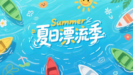 夏日漂流季_源文件下载_AI,PSD格式_1920X1080像素-旅行,插画,漂流-作品编号:2025062715047033-志设-zs9.com