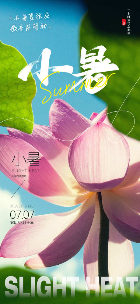 小暑节气海报_源文件下载_PSD格式_1242X2691像素-小暑海报,荷花海报,池塘-作品编号:2025062715418357-志设-zs9.com