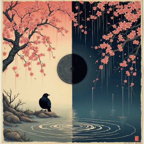 浮世绘版画_AI图片下载_euler采样_1024X1024像素-桃花,版画,浮世绘-作品编号:2025063008474182-志,设ˈ̹网