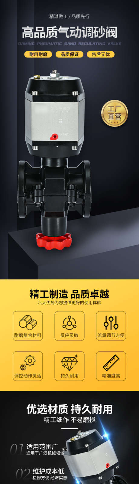 五金工业机械气动调砂阀详情页_源文件下载_PSD格式_790X15000像素-细节展示,产品参数,优选材质-作品编号:2025062710463744-志设-zs9.com